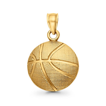 Real Beautiful Yellow Gold 14K Basket Ball Charm Pendant 14mmX14mm 1gram